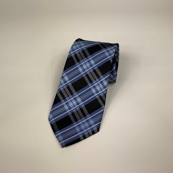 Bergamo New York Vintage Necktie - Black & Blue - Picture 1 of 7
